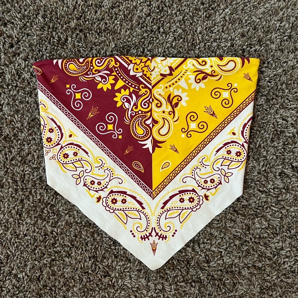 ASU Yellow and Maroon Paisley Bandana Top